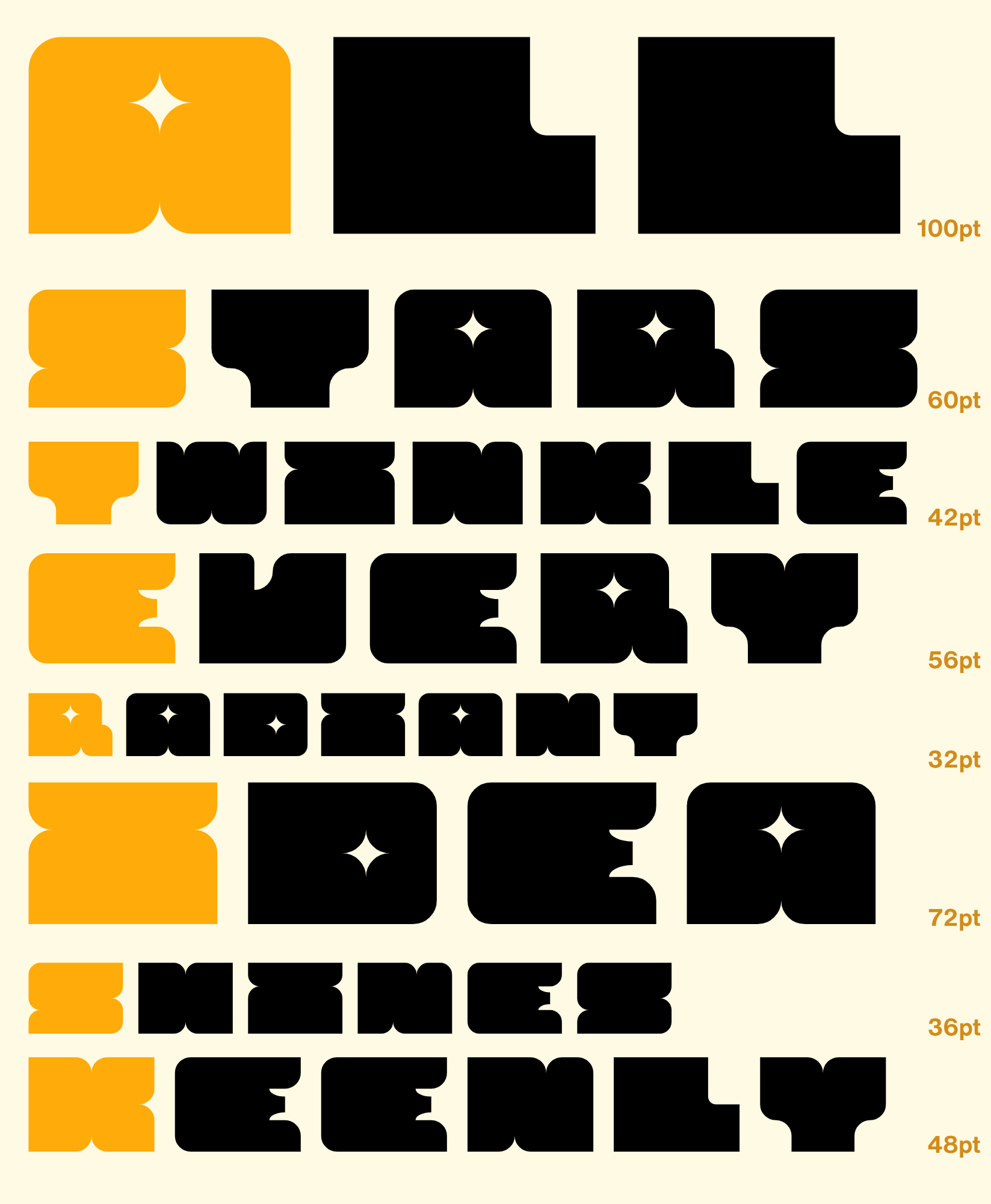 Asterisk pangram specimen
